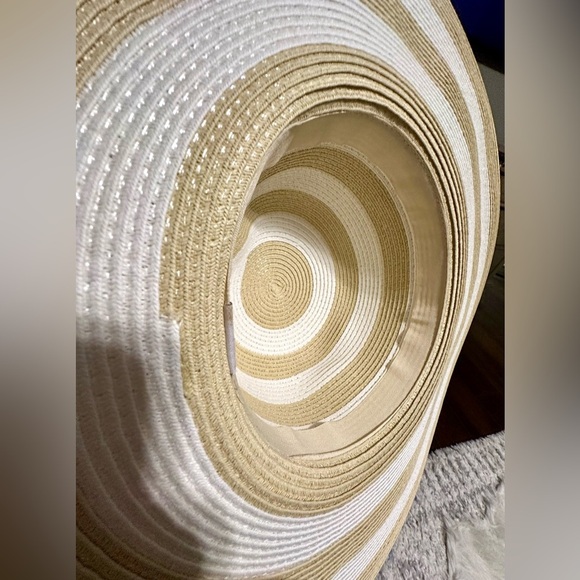 ‼️RARE‼️🎸SHADE & SHORE🎸🔥NWT🔥Striped Packable Straw Sun Hat - Picture 4 of 13